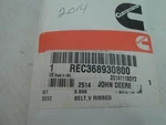 John Deere V- Belt Ribbed Water Pump- REC36830800 Lglefttop. Fixed Price $125.00.