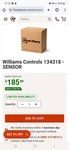 Williams Controls 134318 Sensor Kit Oem New. Fixed Price $119.99.