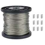 328FT 1/16 Wire Rope Stainless Steel Aircraft Cable With 120PCS Aluminum Sleeves. Fixed Price $33.11.