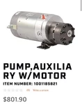 Jlg Part # 1001185821 - Pump, Auxiliary W/motor. Fixed Price $400.00.
