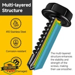 Mywish Self Drilling Screws #10 2" Metal Hex Head Black Oxide 50 Pcs. Fixed Price $20.00.